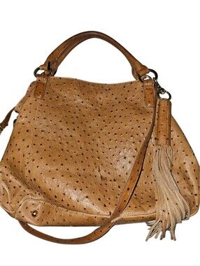 💰GILLI Tan Leather Tassel Satchel Handbag